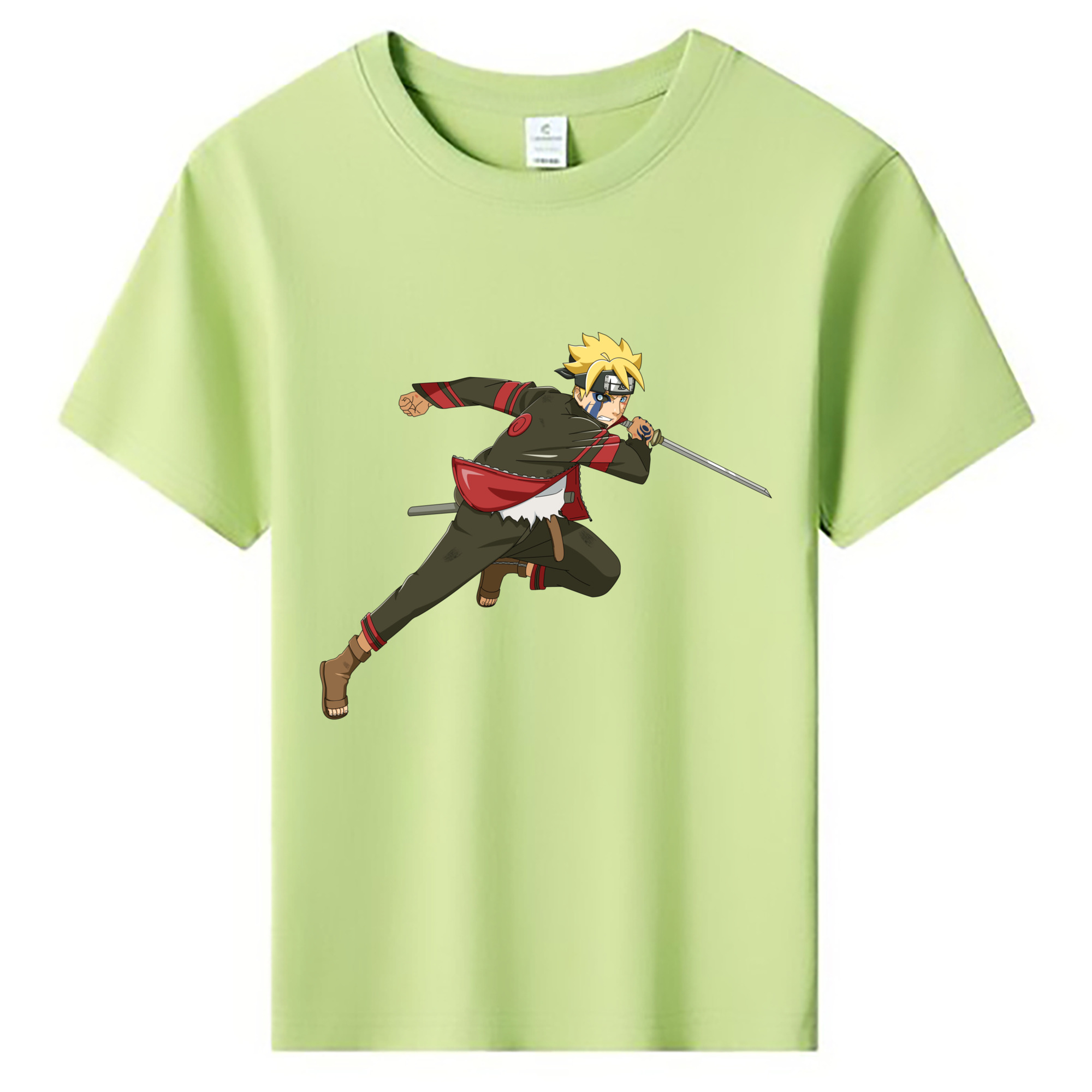 （画像用） NARUTO -ナルト- うずまき ボルト Uzumaki Boruto 綿100％キッズTシャツ（フロントプリント）